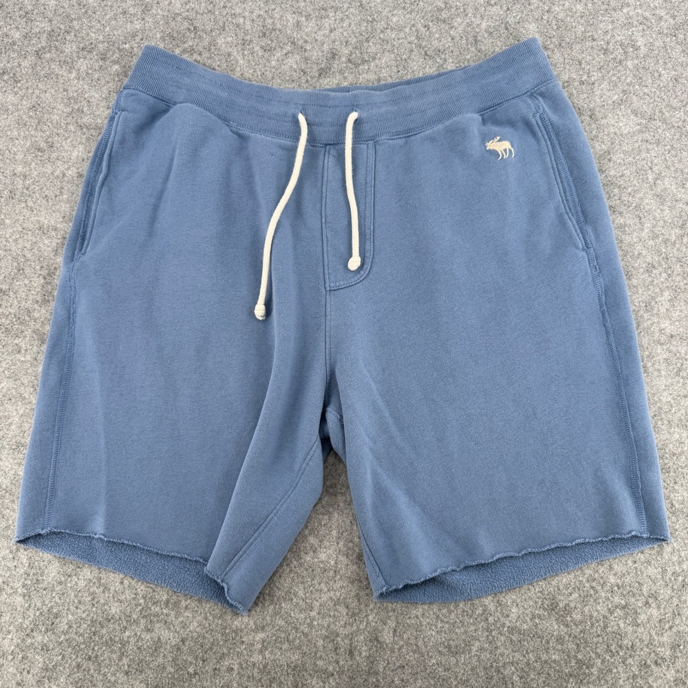 Y2K Vintage Abercrombie & Fitch Shorts Mens L Sweat Shorts Blue Raw Hem